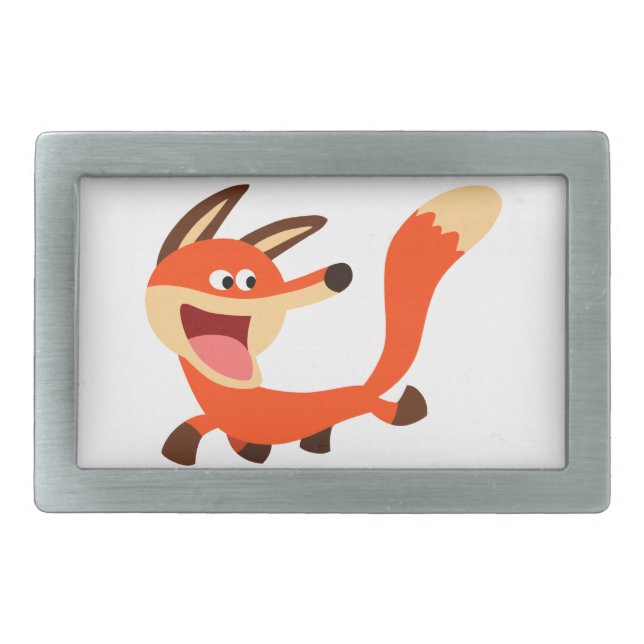 Cute Mischievous Cartoon Fox Belt Buckle (Front)