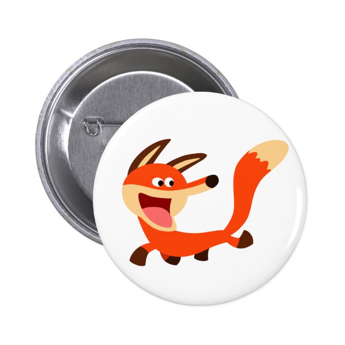 Cute Mischievous Cartoon Fox Button Badge