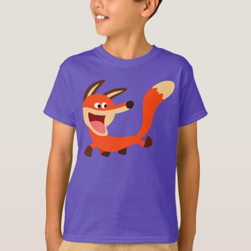 Cute Mischievous Cartoon Fox Children T_Shirt