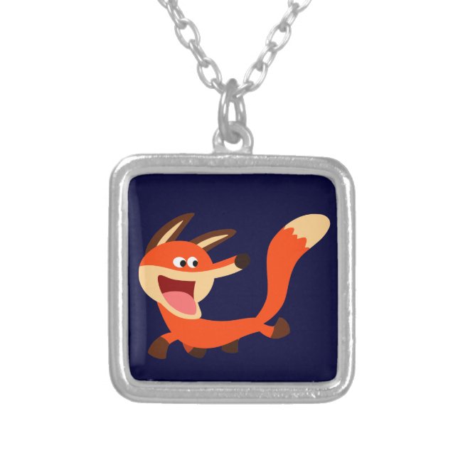 Cute Mischievous Cartoon Fox Necklace (Front)