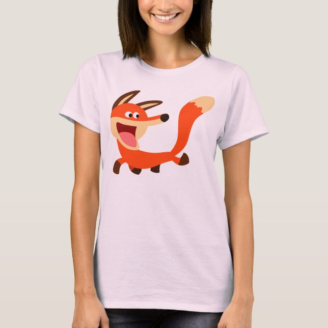 Cute Mischievous Cartoon Fox Women T-Shirt (Front)