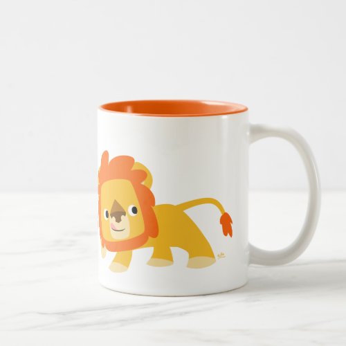 Cute Mischievous Cartoon Lion Two_Tone Coffee Mug