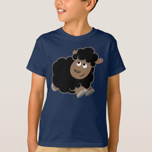 Cute Mischievous Cartoon Sheep Children T-Shirt (Front)