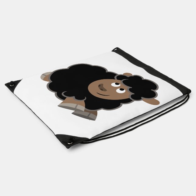 Cute Mischievous Cartoon Sheep Drawstring Backpack (Side)