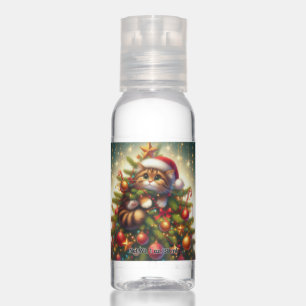 Cute, mischievous cat in the Christmas tree Hand Sanitizer