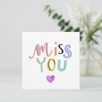 Cute Miss You Card, Greeting Cards, Love Card | Zazzle