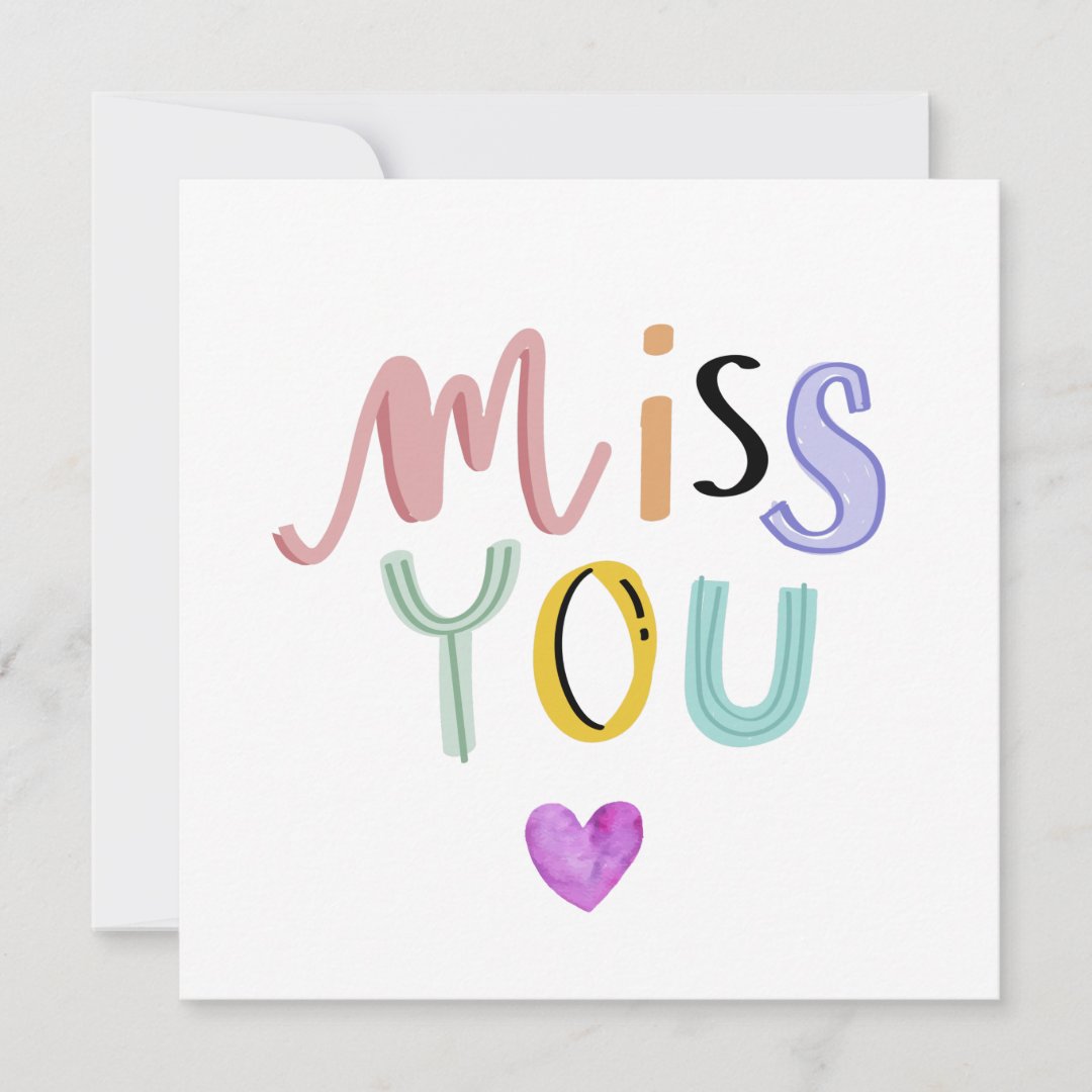 Cute Miss You Card, Greeting Cards, Love Card | Zazzle