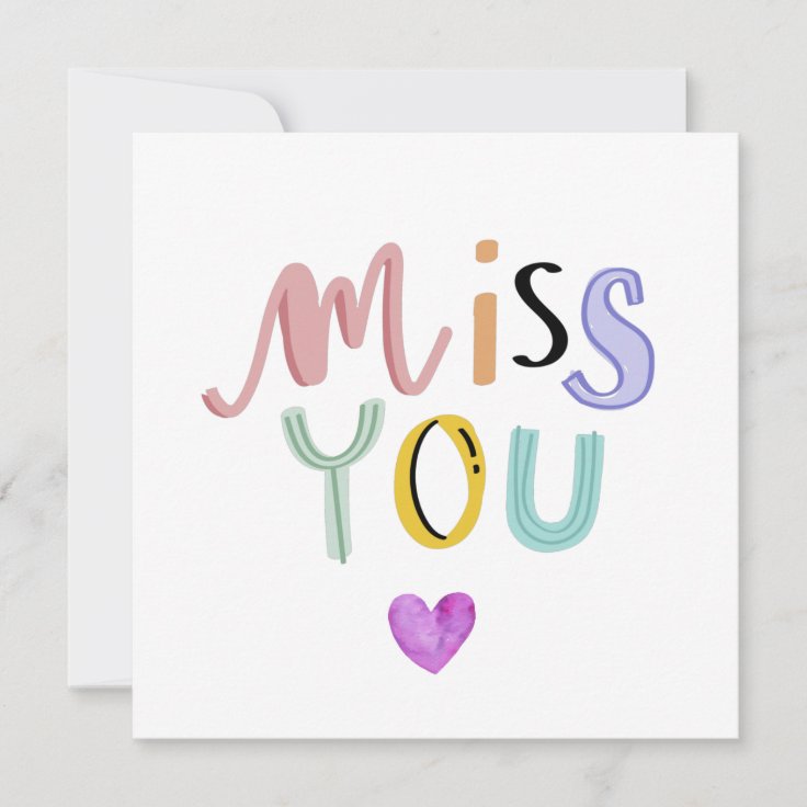 Cute Miss You Card, Greeting Cards, Love Card 