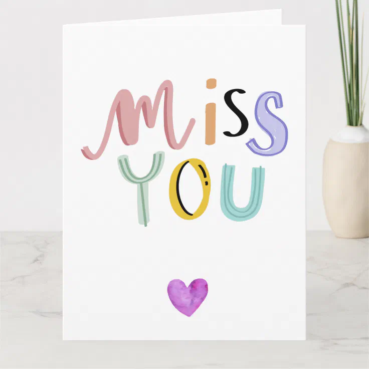 Cute Miss You Card, Greeting Cards, Love Card | Zazzle