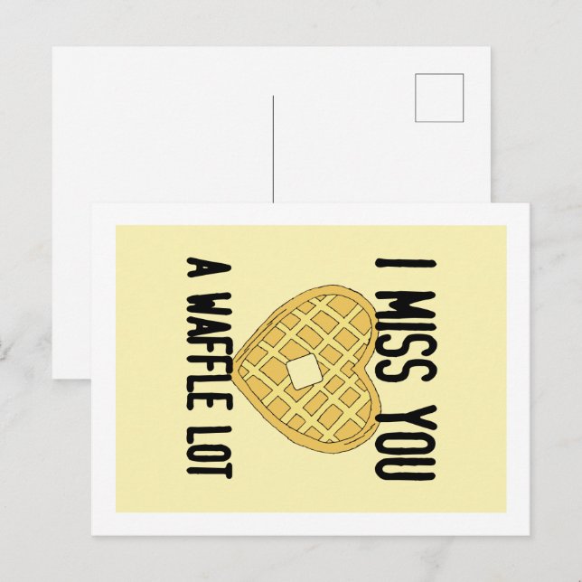 Cute Missing Someone Quotes I Miss You a WaffleLot Postcard (Front/Back)