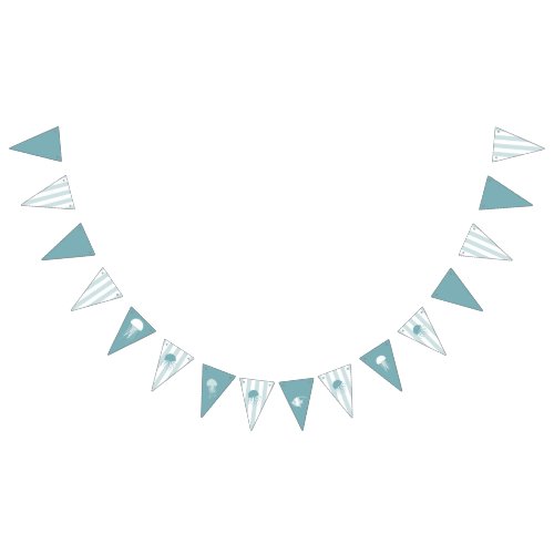 Cute misty green triangles bunting flags