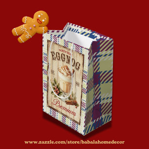 Cute mix and match Scottish Eggnog Christmas Medium Gift Bag