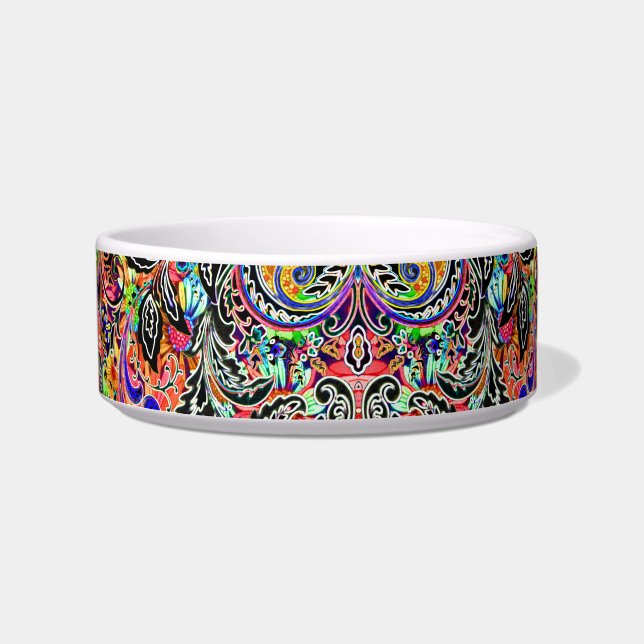 Cute mixed colorful flowers patterns bowl (Front)