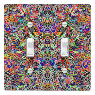 Cute mixed colorful flowers patterns light switch cover