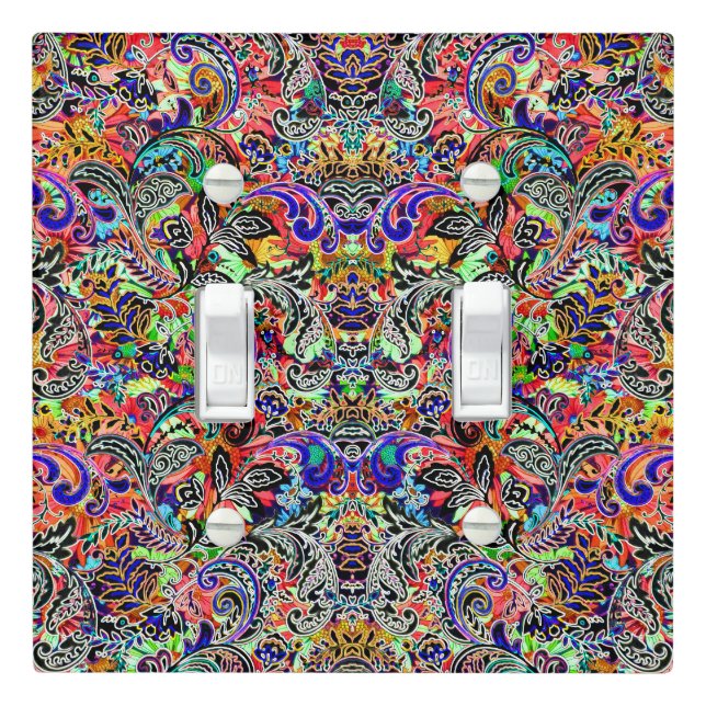 Cute mixed colorful flowers patterns light switch cover (In Situ)