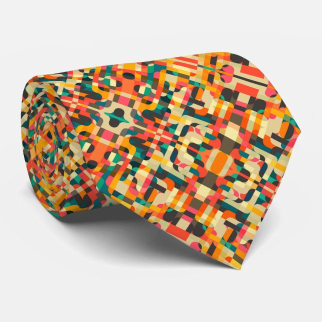 Cute mixed colors design neck tie (Rolled)