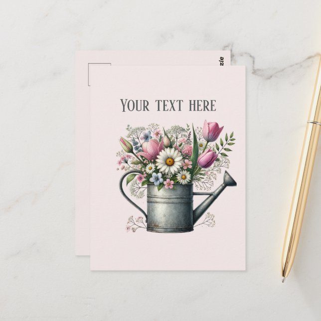 Cute mixed flowers customizable  postcard (Front/Back In Situ)