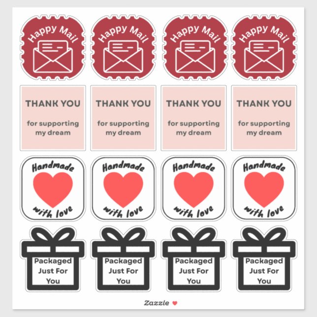 Cute Mixed Small Business Packaging Sticker Sheet (Sheet)