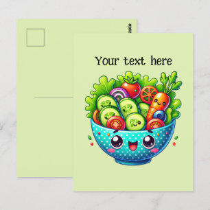Cute mixed vegetable customize postcard