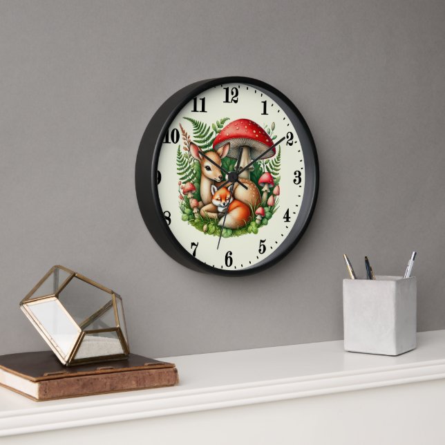 Cute mixed woodland animals clock (Office)