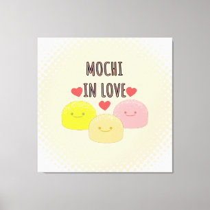 Cute Mochi Cartoon Drawings Canvas Print