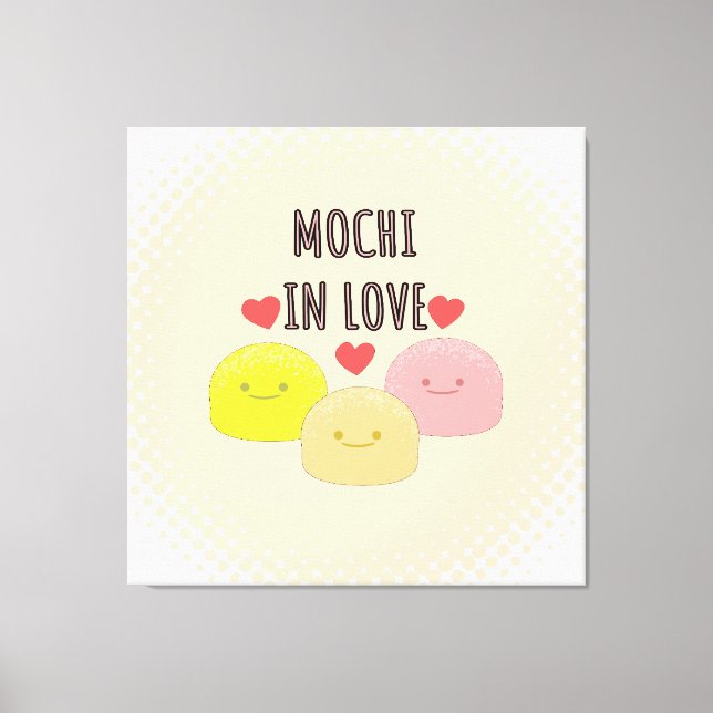 Cute Mochi Cartoon Drawings Canvas Print (Front)