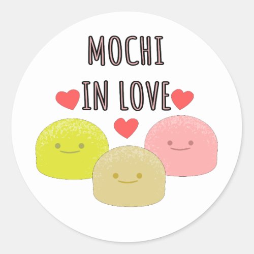 Cute Mochi Cartoon Drawings  Classic Round Sticker