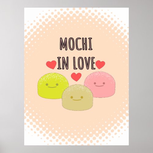 Cute Mochi Cartoon Drawings Poster