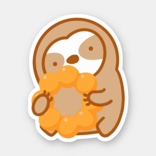 Cute Mochi Donut Lover Sloth  Sticker