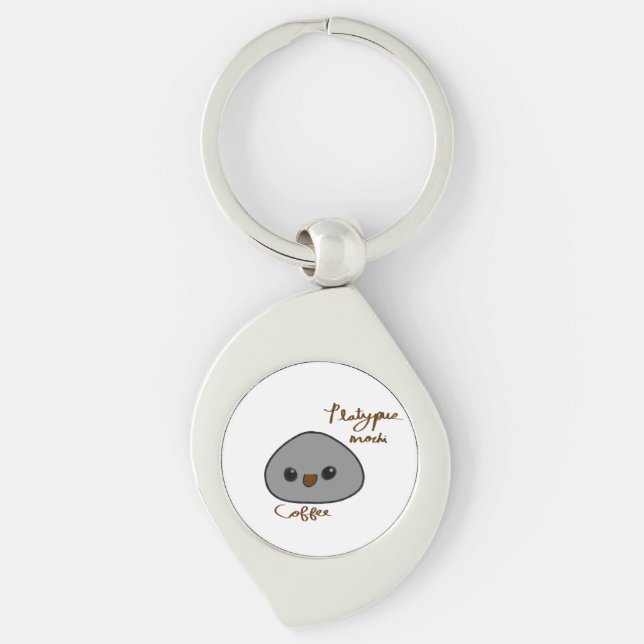 Cute Mochi Funny Animal Mochi Platypus Keychain (Front)