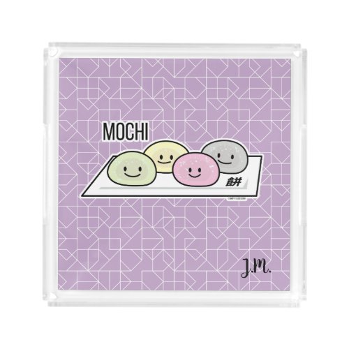 Cute Mochi ice cream rice cake Japanese green tea Acrylic Tray