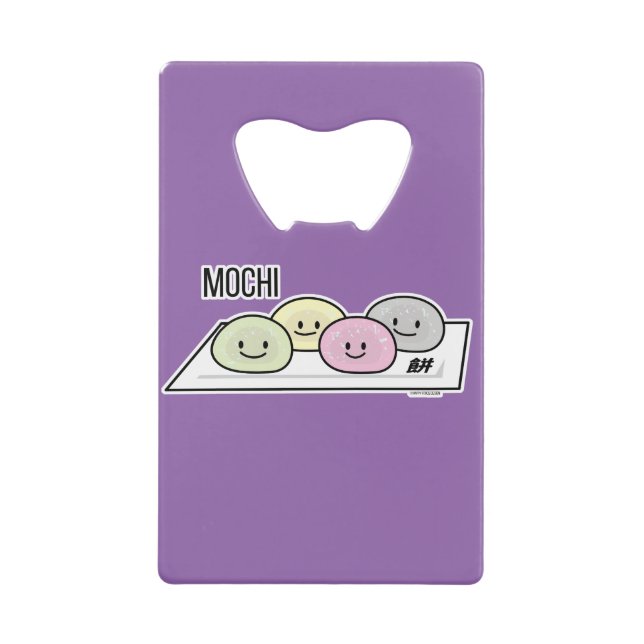 Cute Mochi ice cream rice cake Japanese green tea Credit Card Bottle Opener (Front)