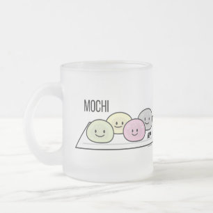 Cute Mochi ice cream rice cake Japanese green tea Frosted Glass Coffee Mug