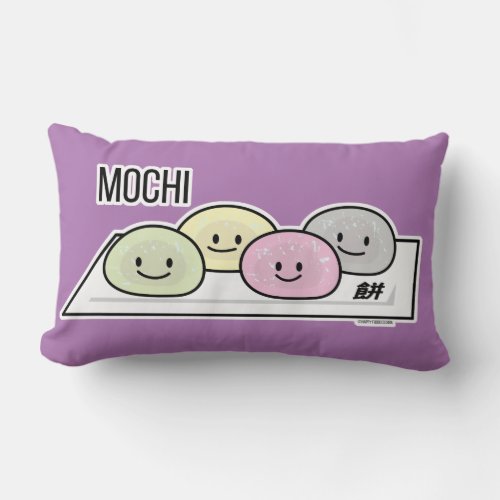 Cute Mochi ice cream rice cake Japanese green tea Lumbar Pillow