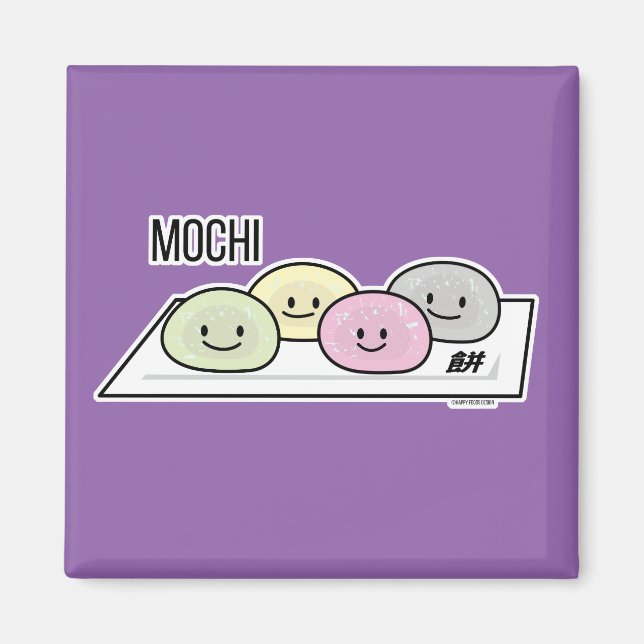 Cute Mochi ice cream rice cake Japanese green tea Magnet (Front)