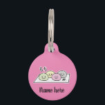 Cute Mochi ice cream rice cake Japanese green tea Pet ID Tag<br><div class="desc">Japanese pounded rice cakes smiling back at you! Green tea,  strawberry,  red bean (anko) and black sesame flavors. Traditional New Year's treat in Japan but its eaten year round. Thank you for looking at Happy Foods Design!</div>