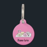 Cute Mochi ice cream rice cake Japanese green tea Pet ID Tag<br><div class="desc">Japanese pounded rice cakes smiling back at you! Green tea,  strawberry,  red bean (anko) and black sesame flavors. Traditional New Year's treat in Japan but its eaten year round. Thank you for looking at Happy Foods Design!</div>