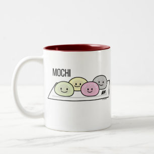 Cute Mochi ice cream rice cake Japanese green tea Two-Tone Coffee Mug