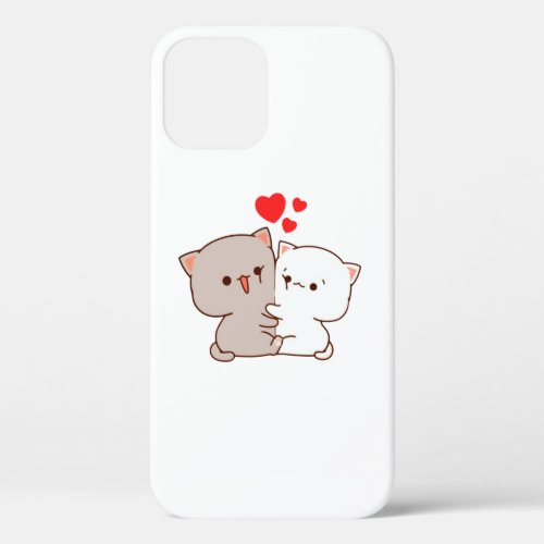 Cute Mochi Peach Cat iPhone 12 Case