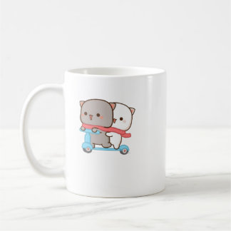 Cute Mochi Peach Cat Coffee Mug