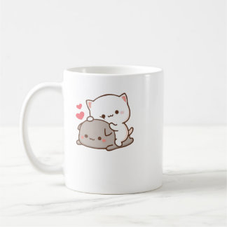 Cute Mochi Peach Cat Coffee Mug