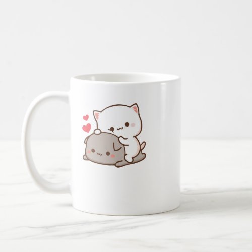 Cute Mochi Peach Cat Coffee Mug