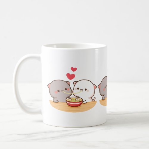 Cute Mochi Peach Cat Coffee Mug