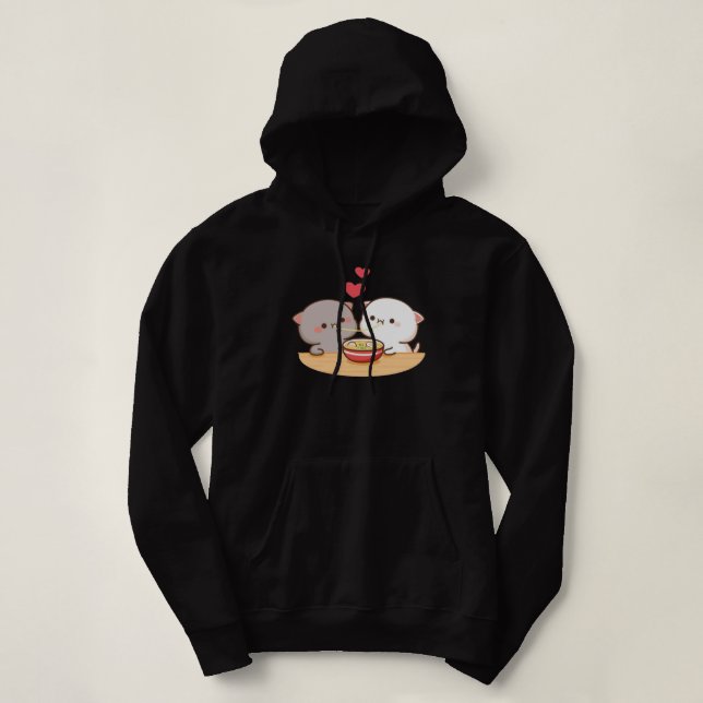 Cute Mochi Peach Cat Hoodie (Design Front)
