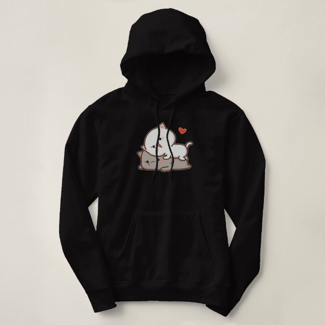 Cute Mochi Peach Cat Hoodie (Design Front)
