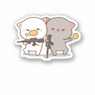 Cute Mochi Peach Cat Sticker