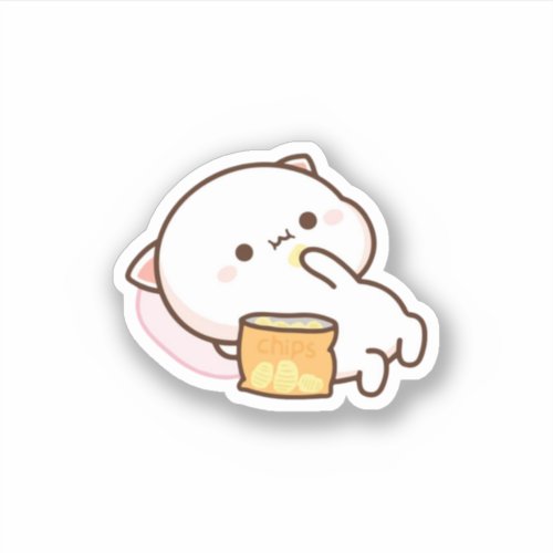 Cute Mochi Peach Cat Sticker