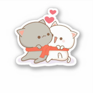 Cute Mochi Peach Cat Sticker