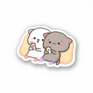 Cute Mochi Peach Cat Sticker