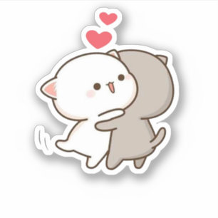 Cute Mochi Peach Cat Sticker